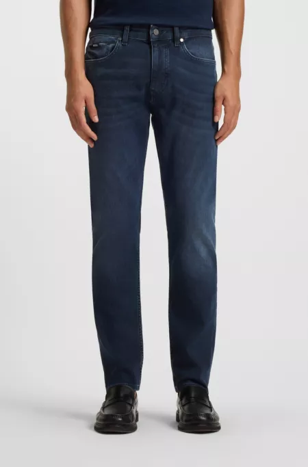 Delaware blue slim-fit jeans in knitted denim