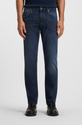Delaware blue slim-fit jeans in knitted denim, Blue