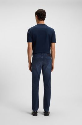 Delaware blue slim-fit jeans in knitted denim, Blue