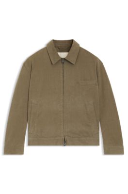 Chaqueta vaquera en algod&oacute;n jaspeado, Marr&oacute;n claro