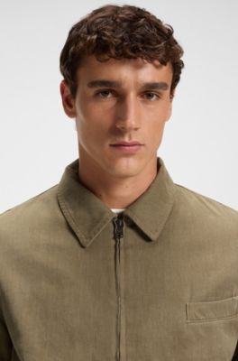 Chaqueta vaquera en algod&oacute;n jaspeado, Marr&oacute;n claro