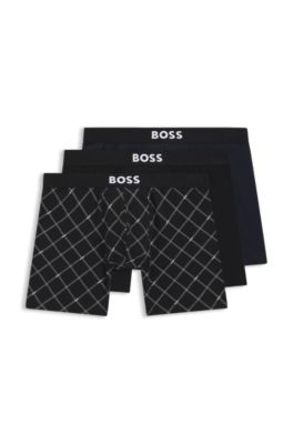 Lot de trois boxers longs, Noir