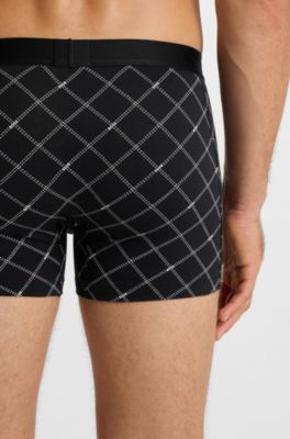 Paquete de tres calzoncillos b&oacute;xer en algod&oacute;n el&aacute;stico, Negro