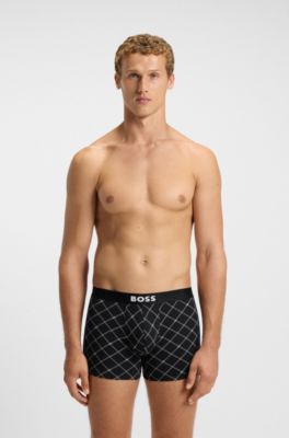 Lot de trois boxers longs, Noir