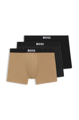 Three-pack of stretch-cotton boxer briefs, Light Beige