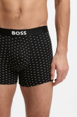 Three-pack of stretch-cotton boxer briefs, Light Beige