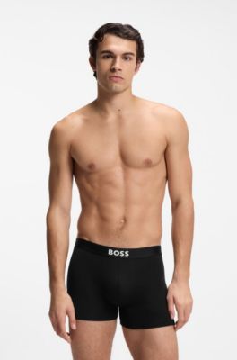 Three-pack of stretch-cotton boxer briefs, Light Beige