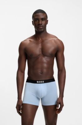 Three-pack of stretch-cotton boxer briefs, Light Blue