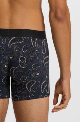 Lot de trois boxers longs en coton stretch, Fantaisie
