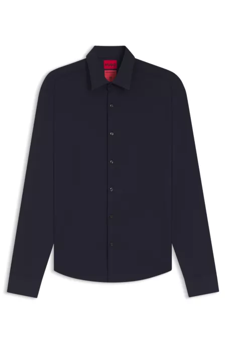 Slim-fit shirt in performance-stretch jacquard