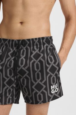Swim shorts with all-over print, Patterned