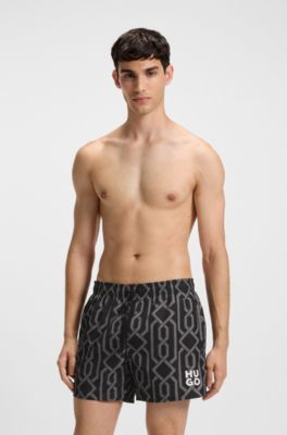 Swim shorts with all-over print, Patterned