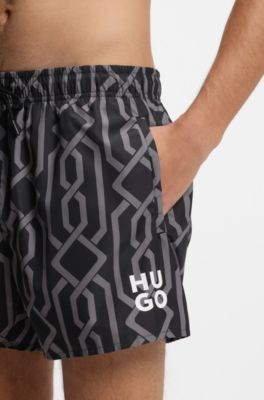 Swim shorts with all-over print, Patterned