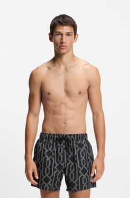 Swim shorts with all-over print, Patterned