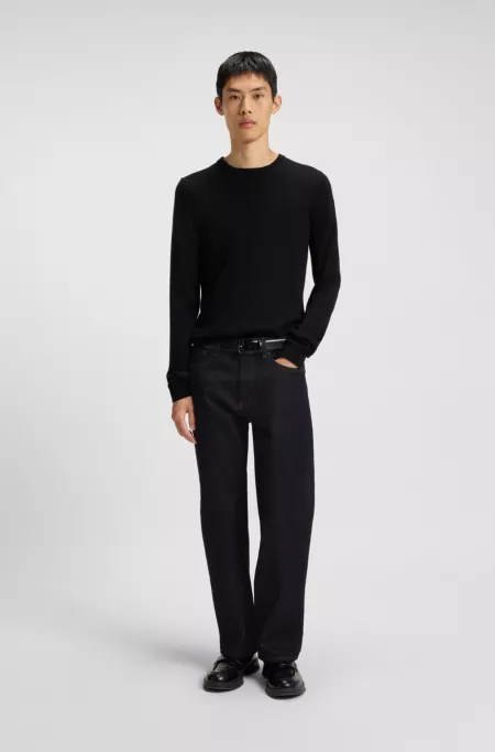 Regular-fit jeans in dark-blue denim