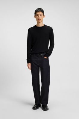 Jeans regular fit de denim pesado azul oscuro lavado a la piedra, Azul oscuro