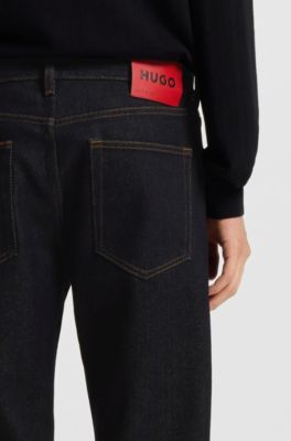 Regular-fit jeans in dark-blue denim, Dark Blue