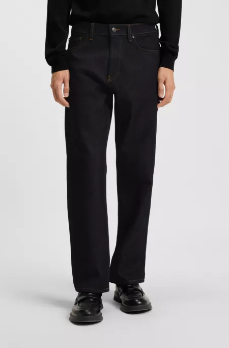 Regular-fit jeans in dark-blue denim