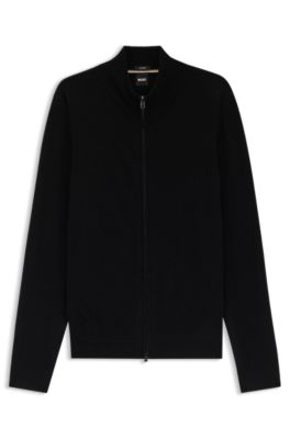 Cardigan zipp&eacute; en cachemire, Noir