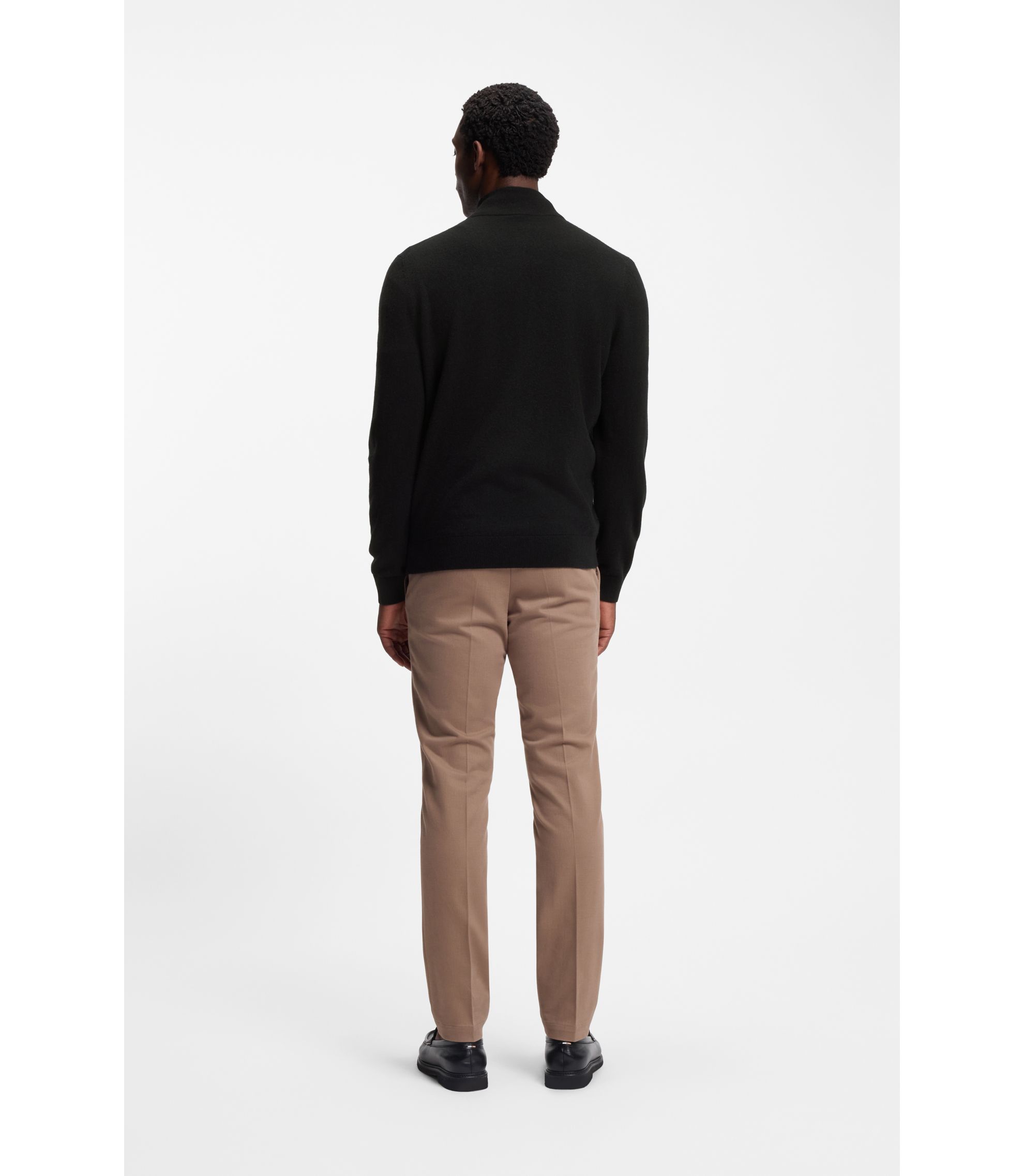 BOSS - Cashmere cardigan with two-way zip - Black