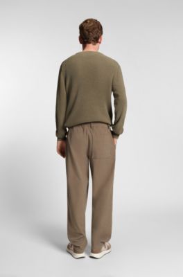 Jersey regular fit con canal&eacute; de pana, Marr&oacute;n claro