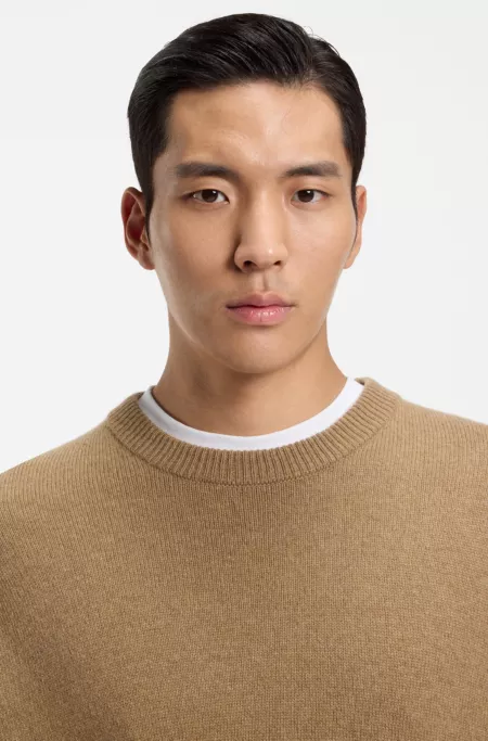 Virgin-wool sweater in a relaxed fit