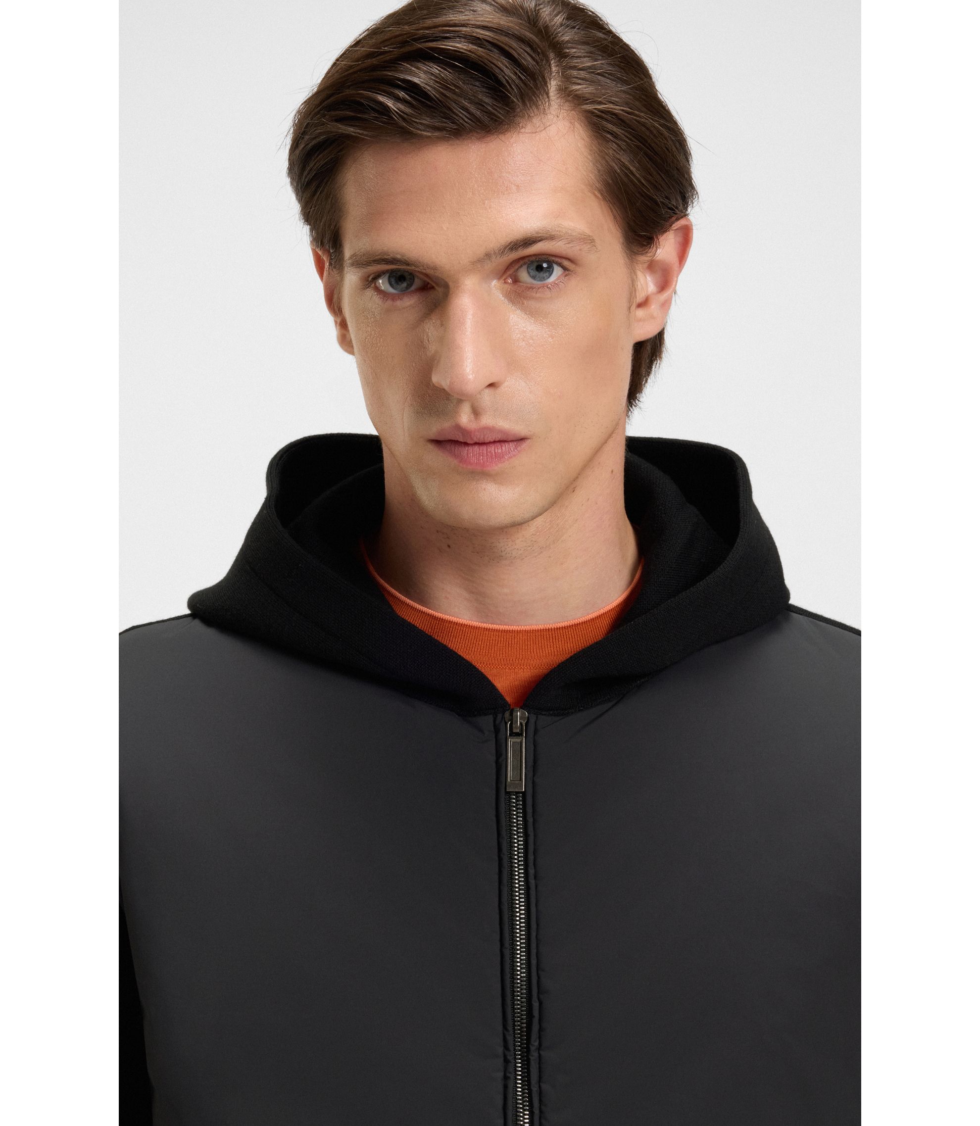 【試着のみ】HUGO BOSS ジップアップニット ジャンパー XL　ブラック hbna50550019_001_340?wid=1980&