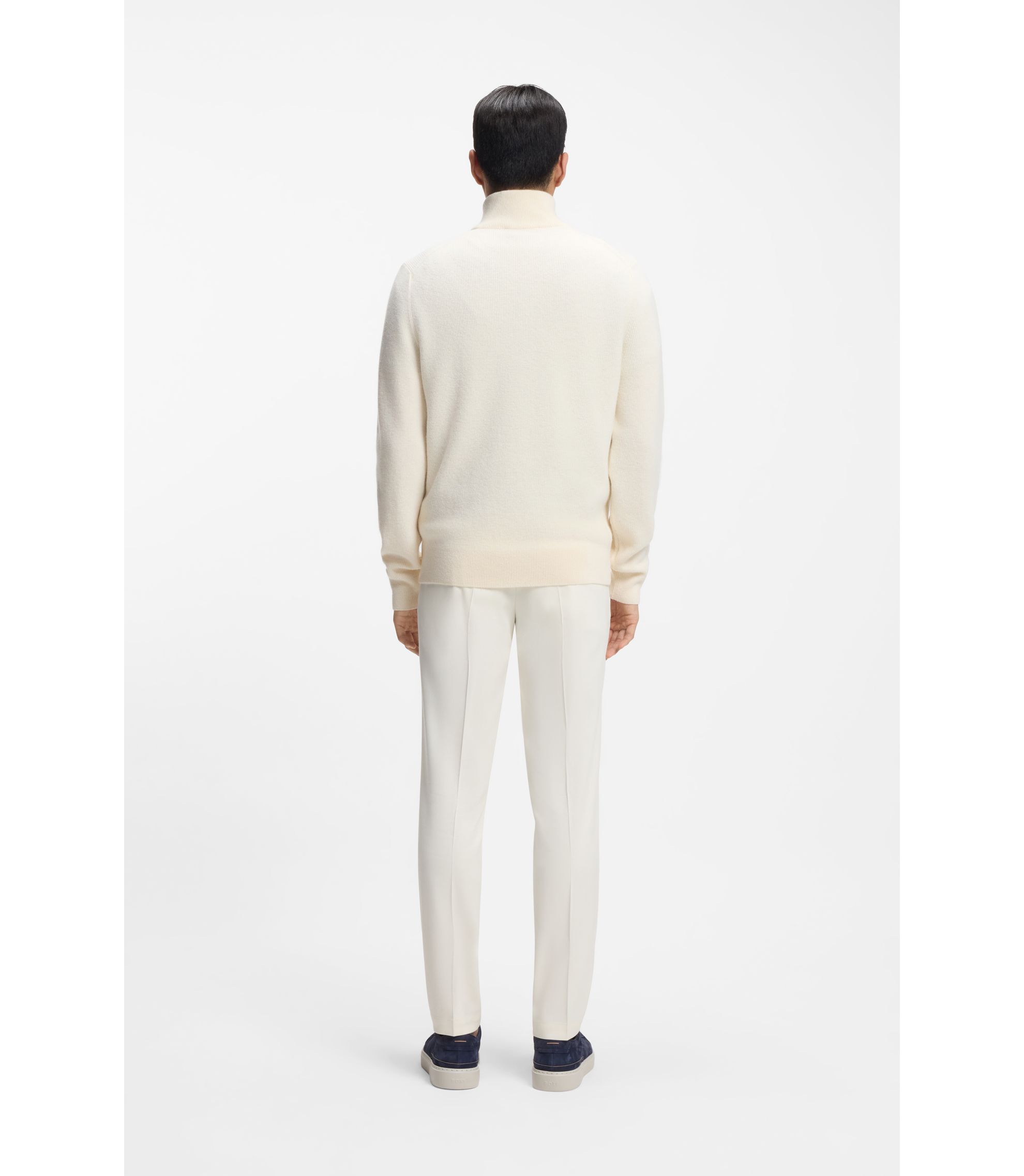 BOSS - Alpaca-wool sweater with zip neck - White