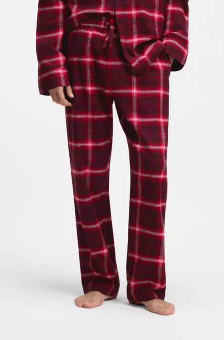 Logo-waistband pyjama bottoms in checked cotton