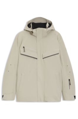 Chaqueta acolchada BOSS Esqu&iacute; repelente al agua con logo, Gris claro