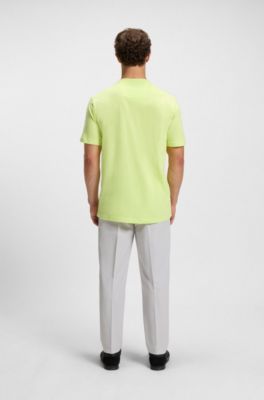 Cotton-jersey T-shirt with logo and stripe, Light Green