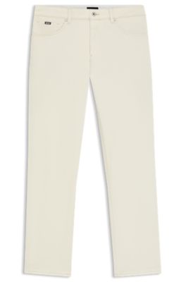 Coloured jeans in brushed Italian denim, White