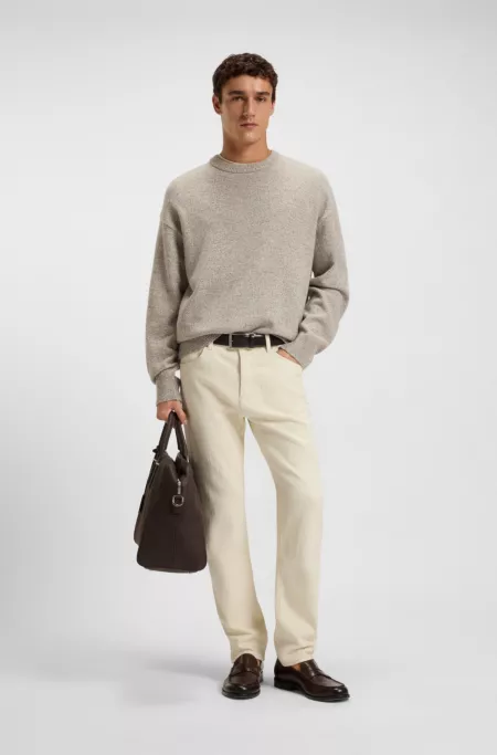 Coloured jeans in brushed Italian denim