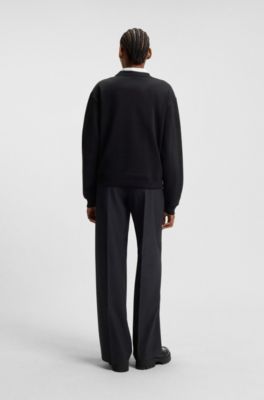 Glitter-logo sweatshirt in cotton terry, Black