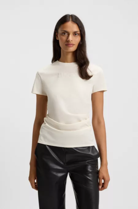 Tonal-artwork slim-fit T-shirt in mercerised cotton