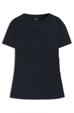 Tonal-artwork slim-fit T-shirt in mercerised cotton