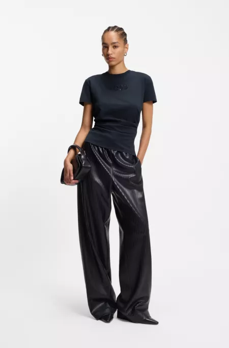 Tonal-artwork slim-fit T-shirt in mercerised cotton