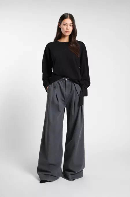 Tie-detail sweatshirt in a cotton blend