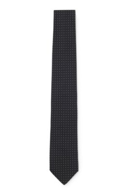 Jacquard-dot tie in a silk blend, Black