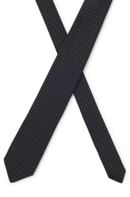Jacquard-dot tie in a silk blend, Black