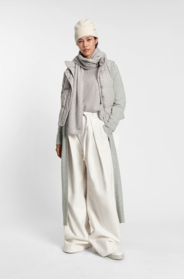 Melange-cashmere cardigan with belt - image 2