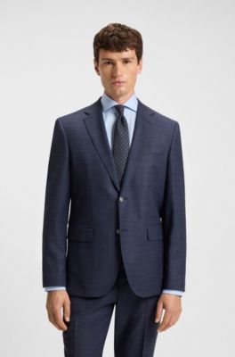 Dot-motif tie in a silk blend, Dark Blue