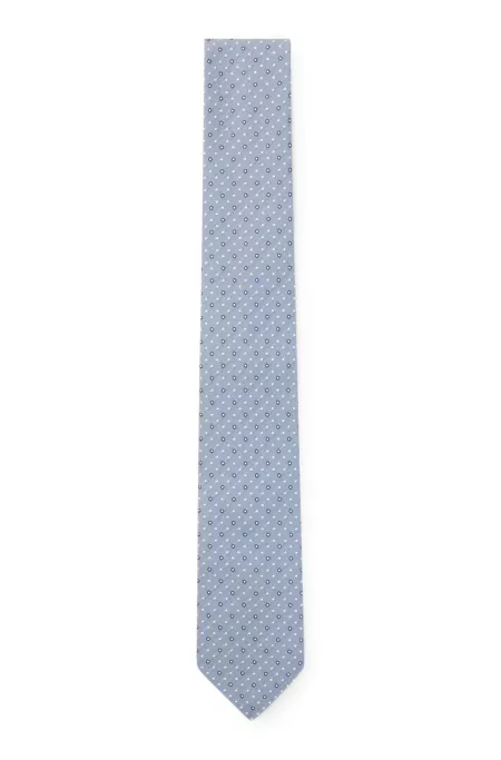 Dot-motif tie in a silk blend