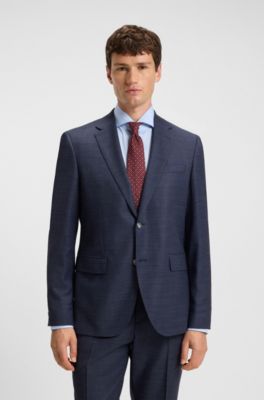 Corbata en mezcla de seda con motivo de lunares, Rojo oscuro