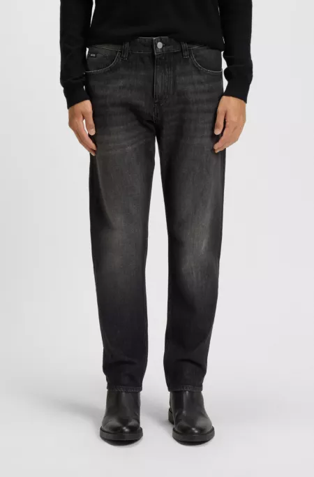 Maine black regular-fit jeans in mechanical-stretch denim
