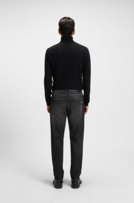 Vaqueros Maine regular fit en tejido vaquero el&aacute;stico negro con estirado mec&aacute;nico, Negro