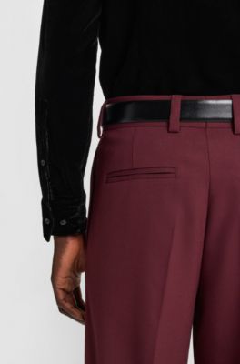 Chemise Slim en velours stretch, Noir