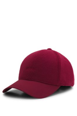 Gorra de forro polar con logo bordado, Rojo oscuro