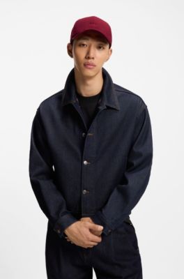 Embroidered-logo cap in fleece, Dark Red