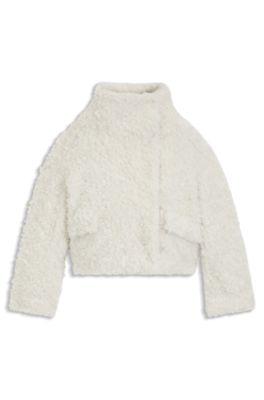 BOSS x Steiff teddy coat in a relaxed fit, White